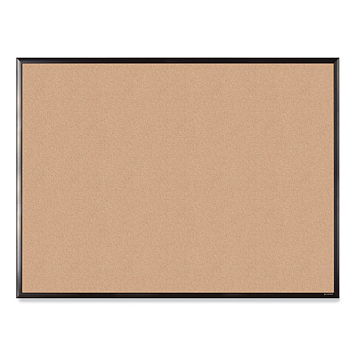 U Brands Cork Bulletin Board with Black Aluminum Frame, 47 x 35, Tan Surface (UBR050U0001)