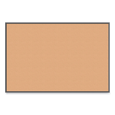 U Brands Cork Bulletin Board with Black Aluminum Frame, 70 x 47, Tan Surface (UBR2882U0001)