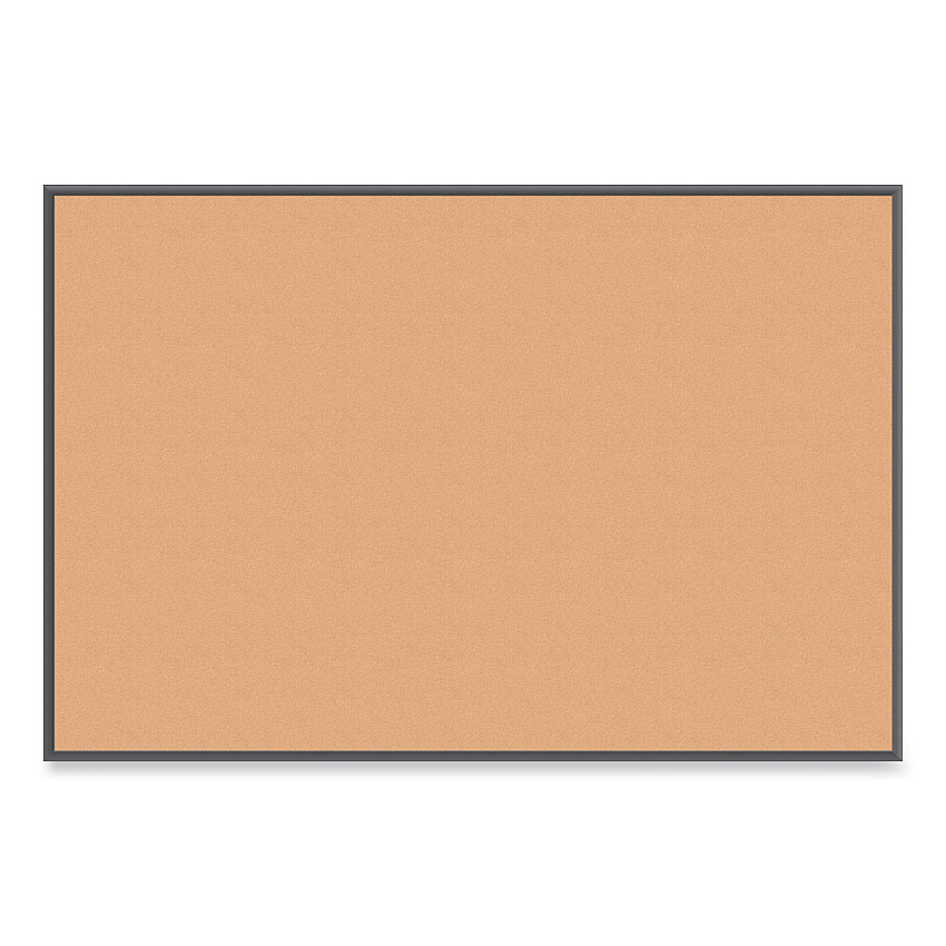 U Brands Cork Bulletin Board with Black Aluminum Frame, 70 x 47, Tan Surface (UBR2882U0001)