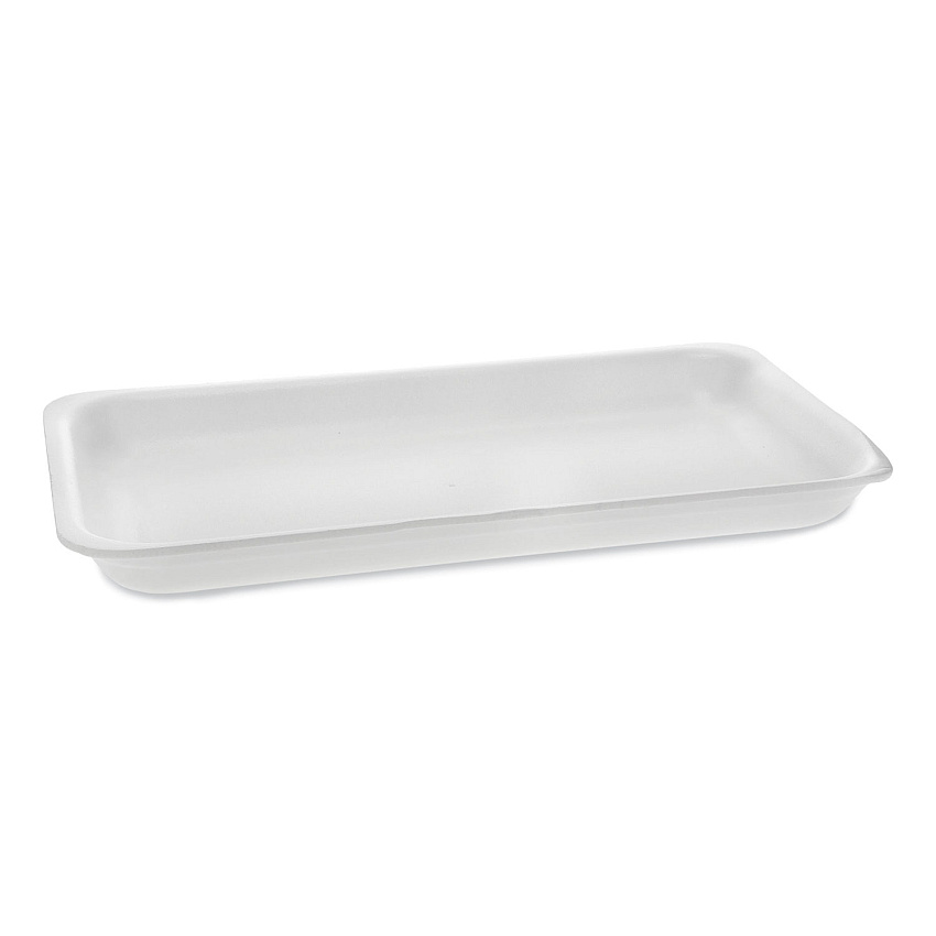 Pactiv Evergreen Supermarket Tray, #25PZ, 15 x 8 x 1.25, White, Foam, 200/Carton (PCT51P125PZ)