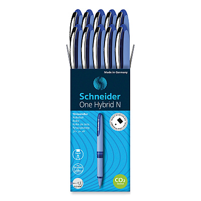 Schneider One Hybrid N Roller Ball Pen, Stick, Extra-Fine 0.3 mm, Blue Ink, Blue Barrel, 10/Box (RED183403)