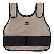 ergodyne Chill-Its 6230 Standard Phase Change Cooling Vest with Packs, Cotton, Small/Medium, Khaki (EGO12000)