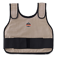 ergodyne Chill-Its 6230 Standard Phase Change Cooling Vest with Packs, Cotton, Small/Medium, Khaki (EGO12000)