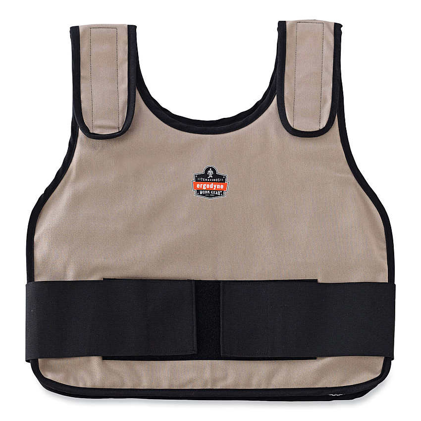ergodyne Chill-Its 6230 Standard Phase Change Cooling Vest with Packs, Cotton, Small/Medium, Khaki (EGO12000)