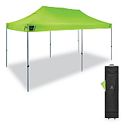 ergodyne Shax 6015 Heavy-Duty Pop-Up Tent, Single Skin, 10 ft x 20 ft, Polyester/Steel, Lime (EGO12915)
