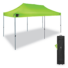 ergodyne Shax 6015 Heavy-Duty Pop-Up Tent, Single Skin, 10 ft x 20 ft, Polyester/Steel, Lime (EGO12915)