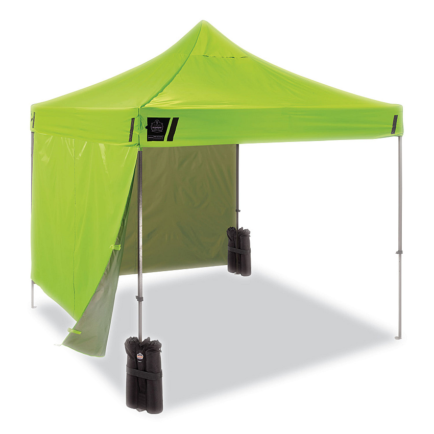 ergodyne Shax 6051 Heavy-Duty Pop-Up Tent Kit, Single Skin, 10 ft x 10 ft, Polyester/Steel, Lime (EGO12951)