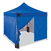 ergodyne Shax 6053 Enclosed Pop-Up Tent Kit, Single Skin, 10 ft x 10 ft, Polyester/Steel, Blue (EGO12977)