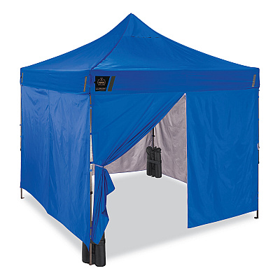 ergodyne Shax 6053 Enclosed Pop-Up Tent Kit, Single Skin, 10 ft x 10 ft, Polyester/Steel, Blue (EGO12977)