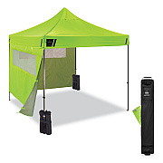 ergodyne Shax 6052 Heavy-Duty Tent Kit + Mesh Windows, Single Skin, 10 ft x 10 ft, Polyester/Steel, Lime (EGO12983)