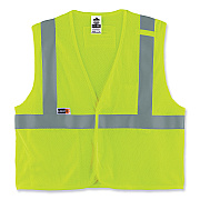 ergodyne GloWear 8263FRHL Class 2 FR Safety Economy Hook and Loop Vest, Modacrylic Mesh/Cotton, 2X-Large/3X-Large, Lime (EGO21867)