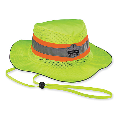 ergodyne GloWear 8935 Hi-Vis Ranger Sun Hat, Polyester, Small/Medium, Lime (EGO23259)