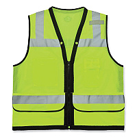 ergodyne GloWear 8253HDZ Class 2 Heavy-Duty Mesh Surveyors Vest, Polyester, Large/X-Large, Lime (EGO23325)