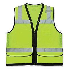 ergodyne GloWear 8253HDZ Class 2 Heavy-Duty Mesh Surveyors Vest, Polyester, Large/X-Large, Lime (EGO23325)
