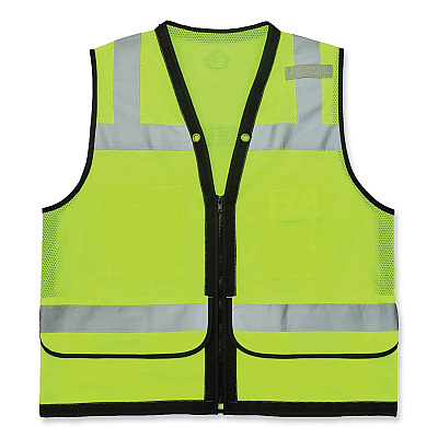 ergodyne GloWear 8253HDZ Class 2 Heavy-Duty Mesh Surveyors Vest, Polyester, Large/X-Large, Lime (EGO23325)