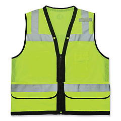 ergodyne GloWear 8253HDZ Class 2 Heavy-Duty Mesh Surveyors Vest, Polyester, 4X-Large/5X-Large, Lime (EGO23329)