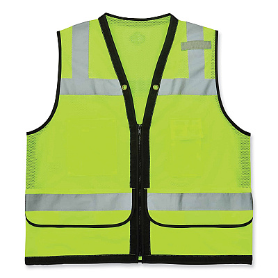ergodyne GloWear 8253HDZ Class 2 Heavy-Duty Mesh Surveyors Vest, Polyester, 4X-Large/5X-Large, Lime (EGO23329)