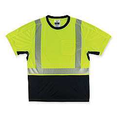 ergodyne GloWear 8283BK Class 2 Lightweight Performance Hi-Vis T-Shirt, Polyester, X-Large, Lime (EGO23505)