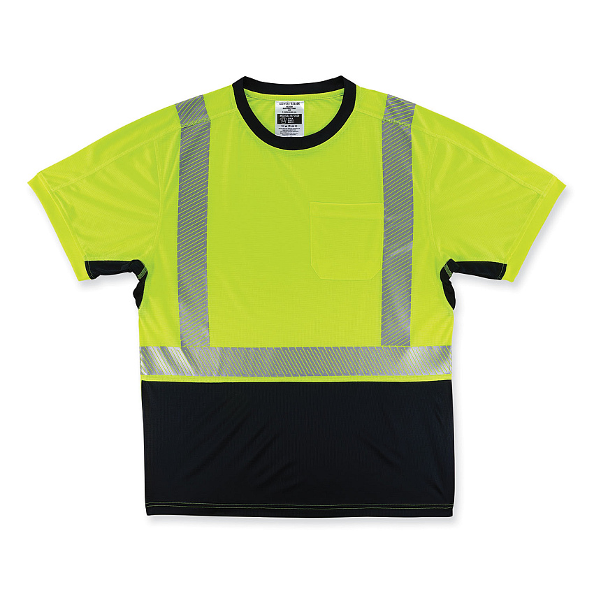 ergodyne GloWear 8283BK Class 2 Lightweight Performance Hi-Vis T-Shirt, Polyester, X-Large, Lime (EGO23505)