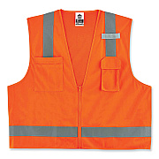 ergodyne GloWear 8249Z Class 2 Economy Surveyors Zipper Vest, Polyester, Large/X-Large, Orange (EGO24015)