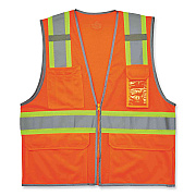 ergodyne GloWear 8246Z Class 2 Two-Tone Mesh Reflective Binding Zipper Vest, Polyester, 2X-Large/3X-Large, Orange (EGO24137)