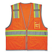 ergodyne GloWear 8246Z Class 2 Two-Tone Mesh Reflective Binding Zipper Vest, Polyester, 4X-Large/5X-Large, Orange (EGO24139)