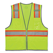 ergodyne GloWear 8246Z Class 2 Two-Tone Mesh Reflective Binding Zipper Vest, Polyester, Small/Medium, Lime (EGO24143)