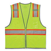 ergodyne GloWear 8246Z Class 2 Two-Tone Mesh Reflective Binding Zipper Vest, Polyester, 2X-Large/3X-Large, Lime (EGO24147)