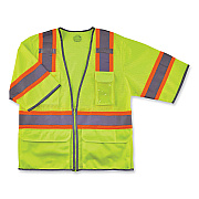 ergodyne GloWear 8346Z Class 3 Two-Tone Hi-Vis Surveyor Zipper Vest, Small/Medium, Lime (EGO24163)