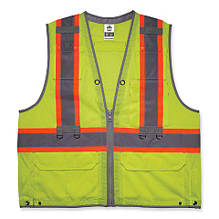 ergodyne GloWear 8231TV Class 2 Hi-Vis Tool Tethering Safety Vest, Polyester, Small/Medium, Lime (EGO24173)