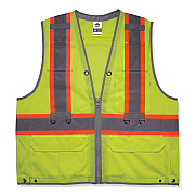 ergodyne GloWear 8231TVK Class 2 Hi-Vis Tool Tethering Safety Vest Kit, Polyester, Small/Medium, Lime (EGO24183)