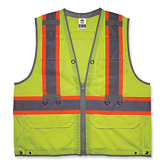 ergodyne GloWear 8231TVK Class 2 Hi-Vis Tool Tethering Safety Vest Kit, Polyester, Large/X-Large, Lime (EGO24185)