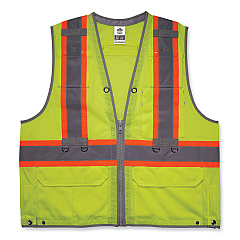 ergodyne GloWear 8231TVK Class 2 Hi-Vis Tool Tethering Safety Vest Kit, Polyester, 4X-Large/5X-Large, Lime (EGO24189)