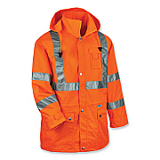 ergodyne GloWear 8365 Class 3 Hi-Vis Rain Jacket, Polyester, X-Large, Orange (EGO24315)