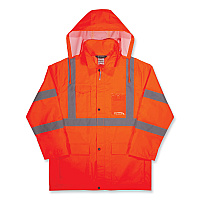 ergodyne GloWear 8366 Class 3 Lightweight Hi-Vis Rain Jacket, Polyester, Small, Orange (EGO24362)