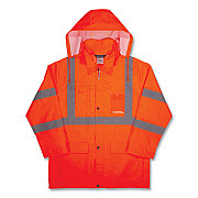 ergodyne GloWear 8366 Class 3 Lightweight Hi-Vis Rain Jacket, Polyester, X-Large, Orange (EGO24365)