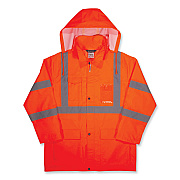 ergodyne GloWear 8366 Class 3 Lightweight Hi-Vis Rain Jacket, Polyester, 4X-Large, Orange (EGO24368)