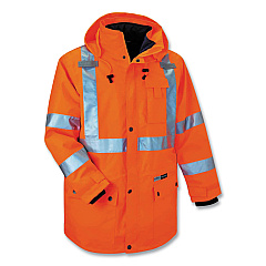 ergodyne GloWear 8385 Class 3 Hi-Vis 4-in-1 Jacket, X-Large, Orange (EGO24375)