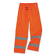 ergodyne GloWear 8915 Class E Hi-Vis Rain Pants, Small, Orange (EGO24412)