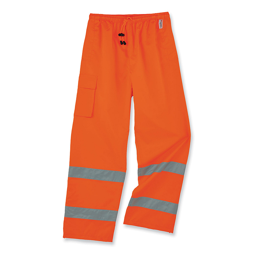 ergodyne GloWear 8915 Class E Hi-Vis Rain Pants, Small, Orange (EGO24412)