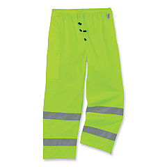 ergodyne GloWear 8915 Class E Hi-Vis Rain Pants, Medium, Lime (EGO24423)