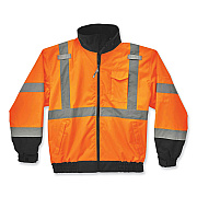 ergodyne GloWear 8379 Class 3 Hi-Vis Fleece Lined Bomber Jacket, Orange, X-Large (EGO24465)