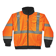 ergodyne GloWear 8379 Class 3 Hi-Vis Fleece Lined Bomber Jacket, Orange, 3X-Large (EGO24467)