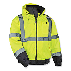 ergodyne GloWear 8379 Class 3 Hi-Vis Fleece Lined Bomber Jacket, Lime, Medium (EGO24473)