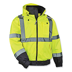 ergodyne GloWear 8379 Class 3 Hi-Vis Fleece Lined Bomber Jacket, Lime, 3X-Large (EGO24477)