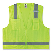 ergodyne GloWear 8249Z-S Single Size Class 2 Economy Surveyors Zipper Vest, Polyester, 4X-Large, Lime (EGO24508)