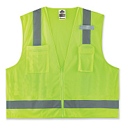 ergodyne GloWear 8249Z-S Single Size Class 2 Economy Surveyors Zipper Vest, Polyester, 5X-Large, Lime (EGO24509)