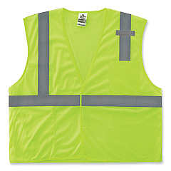 ergodyne GloWear 8210HL-S Single Size Class 2 Economy Mesh Vest, Polyester, X-Small, Lime (EGO24521)