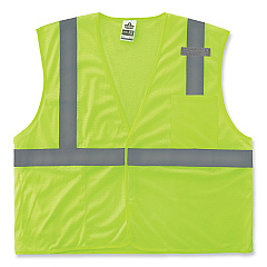 ergodyne GloWear 8210HL-S Single Size Class 2 Economy Mesh Vest, Polyester, X-Large, Lime (EGO24525)