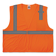 ergodyne GloWear 8210HL-S Single Size Class 2 Economy Mesh Vest, Polyester, 2X-Large, Orange (EGO24536)